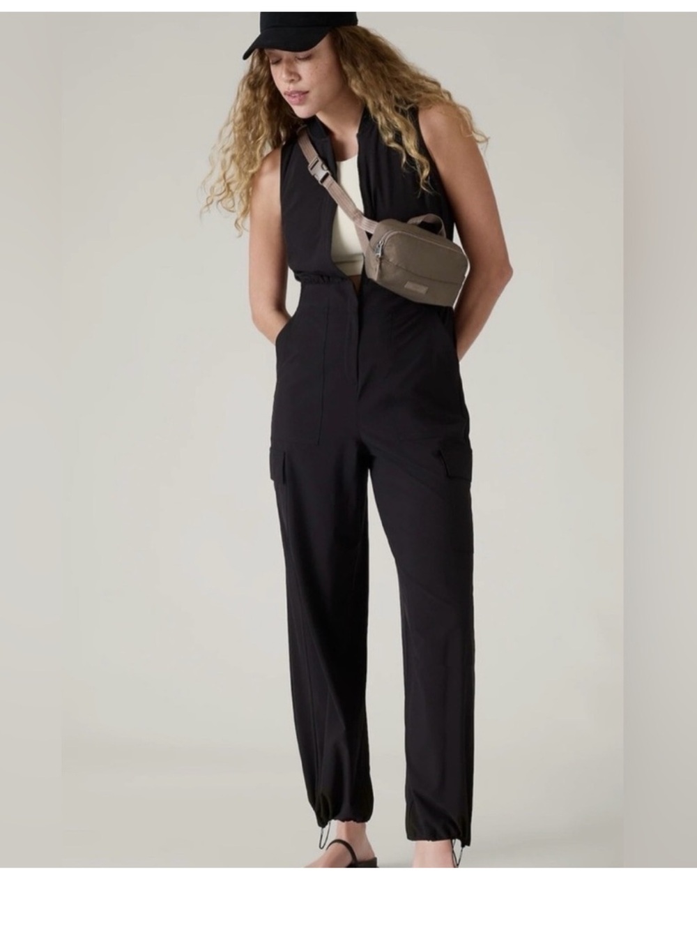 Athleta, Brooklyn utility jumpsuit, black, size 12